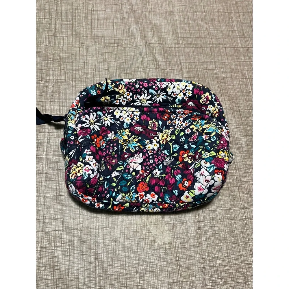 Vera Bradley Quilted Floral Itsy Ditsy Cosmetic Bag Makeup Pouch Travel Case